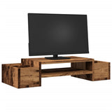 Vidaxxl support pour moniteur avec espace de rangement 70x27x15 cm bois, vieux bois