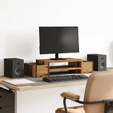 Vidaxxl support pour moniteur avec espace de rangement 70x27x15 cm bois, vieux bois