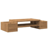 VidaXL support pour moniteur espace de rangement 70x27x15 cm bois chêne artisanal