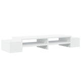 Vidaxxl support pour écran avec espace de rangement 100x27x15 cm bois d'ingénierie blanc