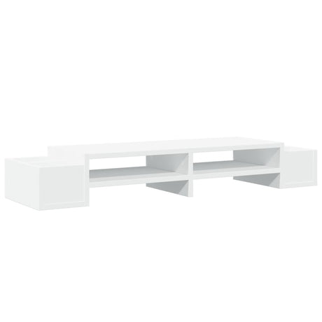 Vidaxxl support pour écran avec espace de rangement 100x27x15 cm bois d'ingénierie blanc