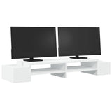 Vidaxxl support pour écran avec espace de rangement 100x27x15 cm bois d'ingénierie blanc