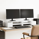 Vidaxxl support pour écran avec espace de rangement 100x27x15 cm bois d'ingénierie blanc