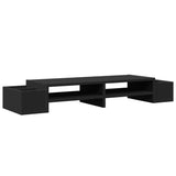Vidaxxl support pour moniteur avec espace de rangement 100x27x15 cm bois noir