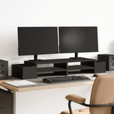 Vidaxxl support pour moniteur avec espace de rangement 100x27x15 cm bois noir