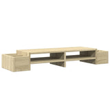 Vidaxxl support pour moniteur espace de rangement 100x27x15 cm bois chêne sonoma