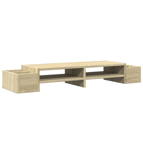 Vidaxxl support pour moniteur espace de rangement 100x27x15 cm bois chêne sonoma