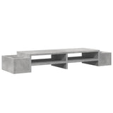 Vidaxxl support pour moniteur avec espace de rangement 100x27x15 cm bois béton gris