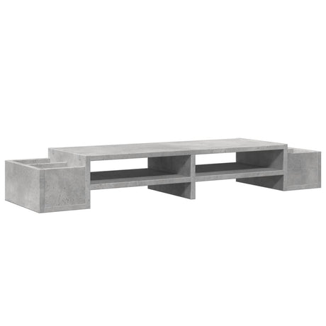 Vidaxxl support pour moniteur avec espace de rangement 100x27x15 cm bois béton gris