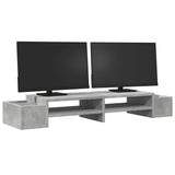 Vidaxxl support pour moniteur avec espace de rangement 100x27x15 cm bois béton gris