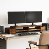 VidaXL support pour moniteur avec rangement 100x27x15 cm bois chêne fumé