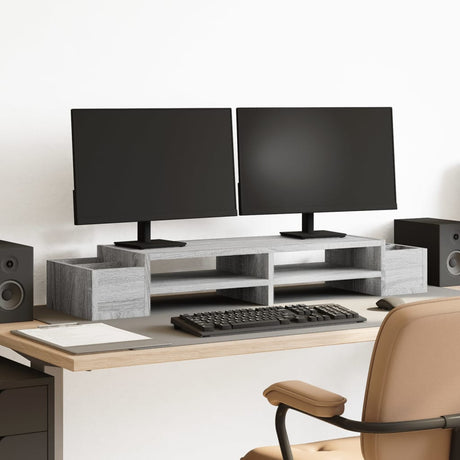 Vidaxx support pour moniteur espace de rangement 100x27x15 cm bois gris sonoma