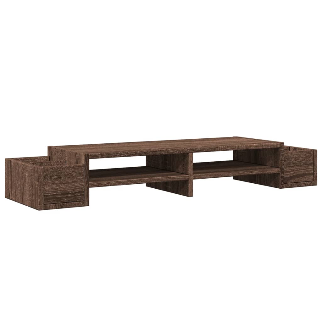 Vidaxxl support pour moniteur avec espace de rangement 100x27x15 cm bois chêne brun
