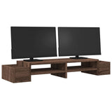 Vidaxxl support pour moniteur avec espace de rangement 100x27x15 cm bois chêne brun