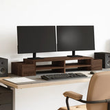 Vidaxxl support pour moniteur avec espace de rangement 100x27x15 cm bois chêne brun