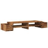 Vidaxxl support pour moniteur avec espace de rangement 100x27x15 cm bois, vieux bois