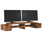 Vidaxxl support pour moniteur avec espace de rangement 100x27x15 cm bois, vieux bois