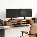 Vidaxxl support pour moniteur avec espace de rangement 100x27x15 cm bois, vieux bois