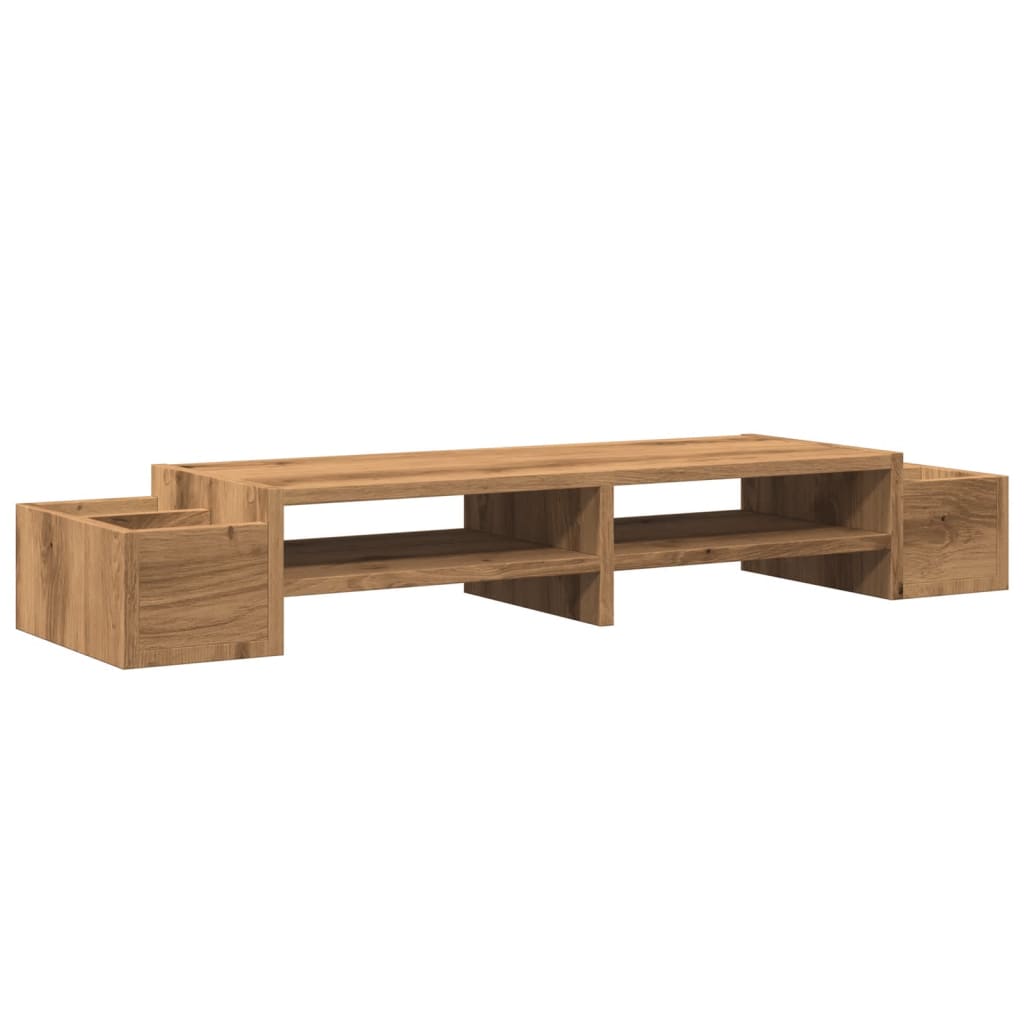 Vidaxxl support pour moniteur espace de rangement 100x27x15 cm bois chêne artisanal