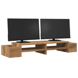 Vidaxxl support pour moniteur espace de rangement 100x27x15 cm bois chêne artisanal