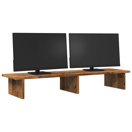 Vidaxxl support pour moniteur 100x27x15 cm bois traité, couleur bois ancien