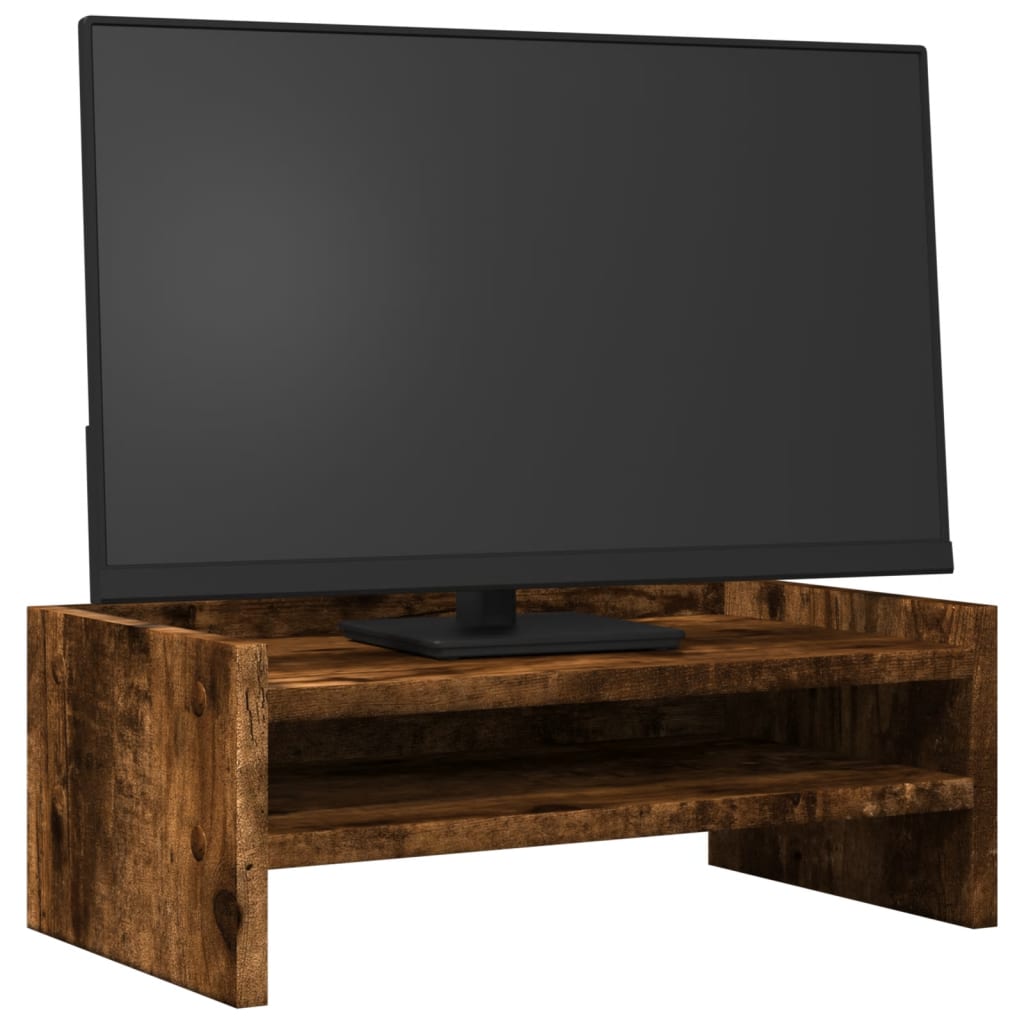 Vidaxxl support pour moniteur 42x24x16 cm bois traité, chêne fumé