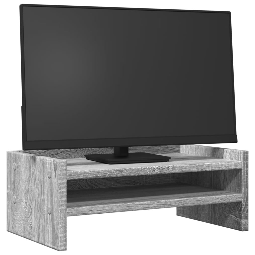 Vidaxl Monitor Stojalo 42x24x16 cm predelana lesena siva Sonoma Oak