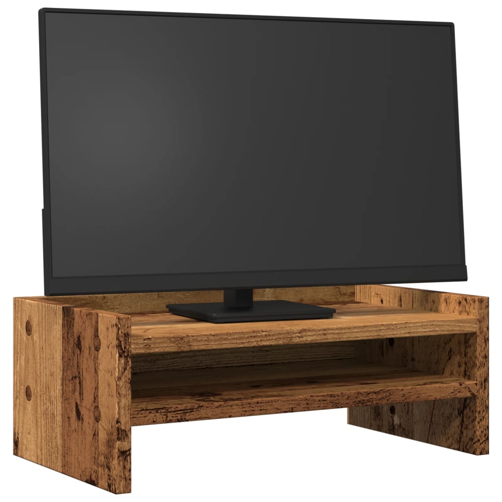 Vidaxxl support pour moniteur 42x24x16 cm bois fini, couleur bois ancien