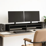 Vidaxxl support pour moniteur 100x24x16 cm bois traité noir
