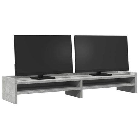 Vidaxxl support pour écran 100x24x16 cm bois d'ingénierie béton gris