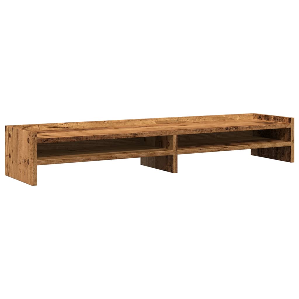 Vidaxxl support pour moniteur 100x24x16 cm bois fini, couleur bois ancien