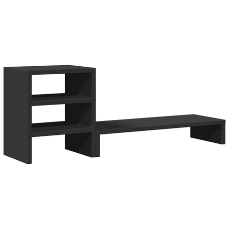 Vidaxxl support pour moniteur avec organisateur de bureau, bois fini, noir