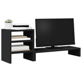 Vidaxxl support pour moniteur avec organisateur de bureau, bois fini, noir