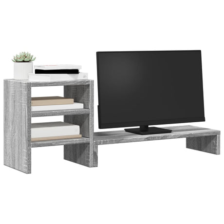 Vidaxxl support pour moniteur avec organisateur de bureau fini bois gris sonoma