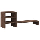 Vidaxxl support de moniteur avec organisateur de bureau fini bois chêne brun