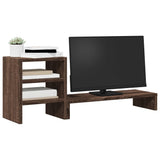 Vidaxxl support de moniteur avec organisateur de bureau fini bois chêne brun