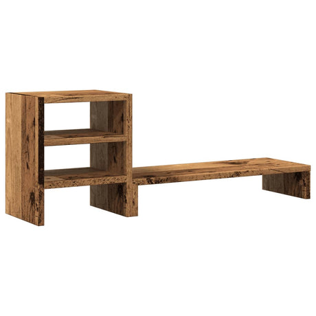 Vidaxxl support pour moniteur avec organisateur de bureau bois, couleur bois ancien