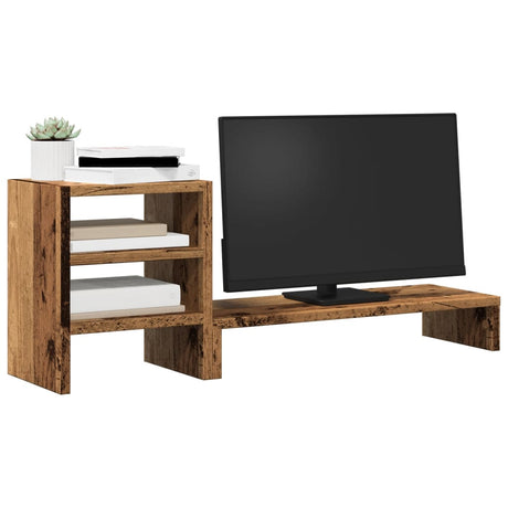 Vidaxxl support pour moniteur avec organisateur de bureau bois, couleur bois ancien