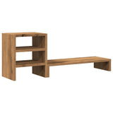 VidaXL Support pour moniteur avec organisateur de bureau en bois de chêne artisanal