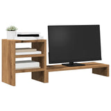 VidaXL Support pour moniteur avec organisateur de bureau en bois de chêne artisanal