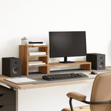 VidaXL Support pour moniteur avec organisateur de bureau en bois de chêne artisanal