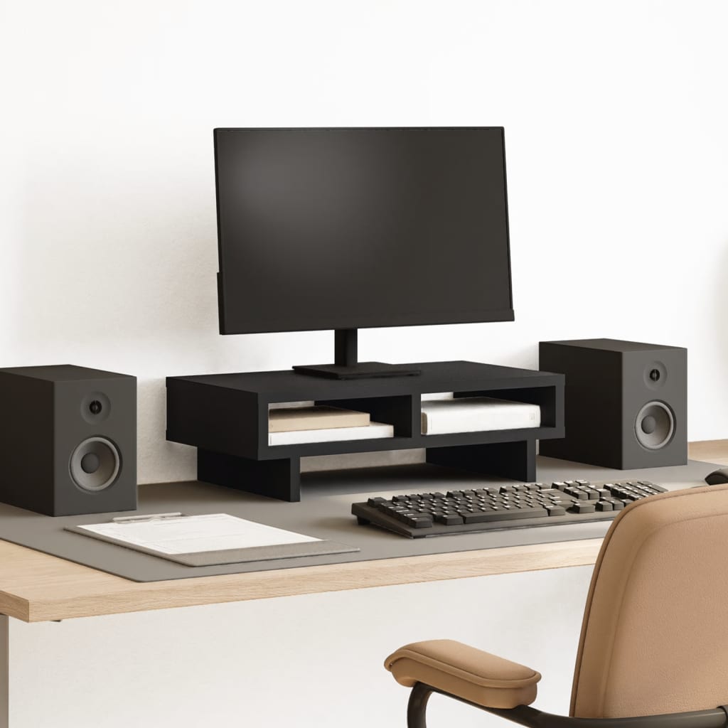 Vidaxxl support pour moniteur 50x27x15 cm bois traité noir