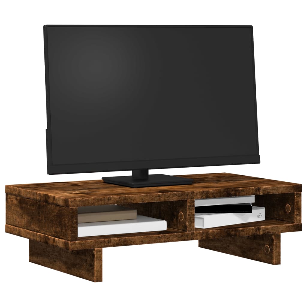 Vidaxxl support pour moniteur 50x27x15 cm bois traité, chêne fumé