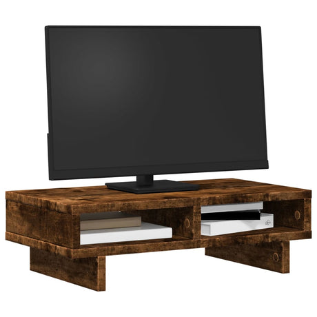 Vidaxxl support pour moniteur 50x27x15 cm bois traité, chêne fumé