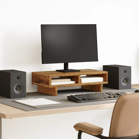 Vidaxxl support pour moniteur 50x27x15 cm bois traité, couleur bois ancien