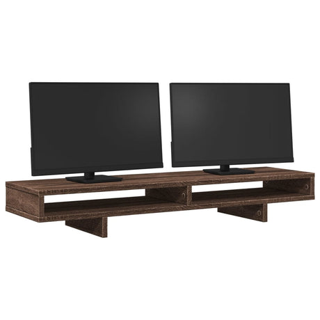 Vidaxxl support pour écran 100x27x15 cm bois d'ingénierie chêne brun