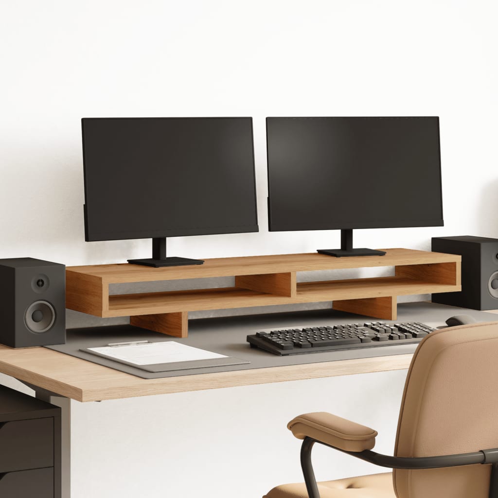 VidaXL Support pour moniteur 100x27x15 cm bois travaillé, chêne artisanal