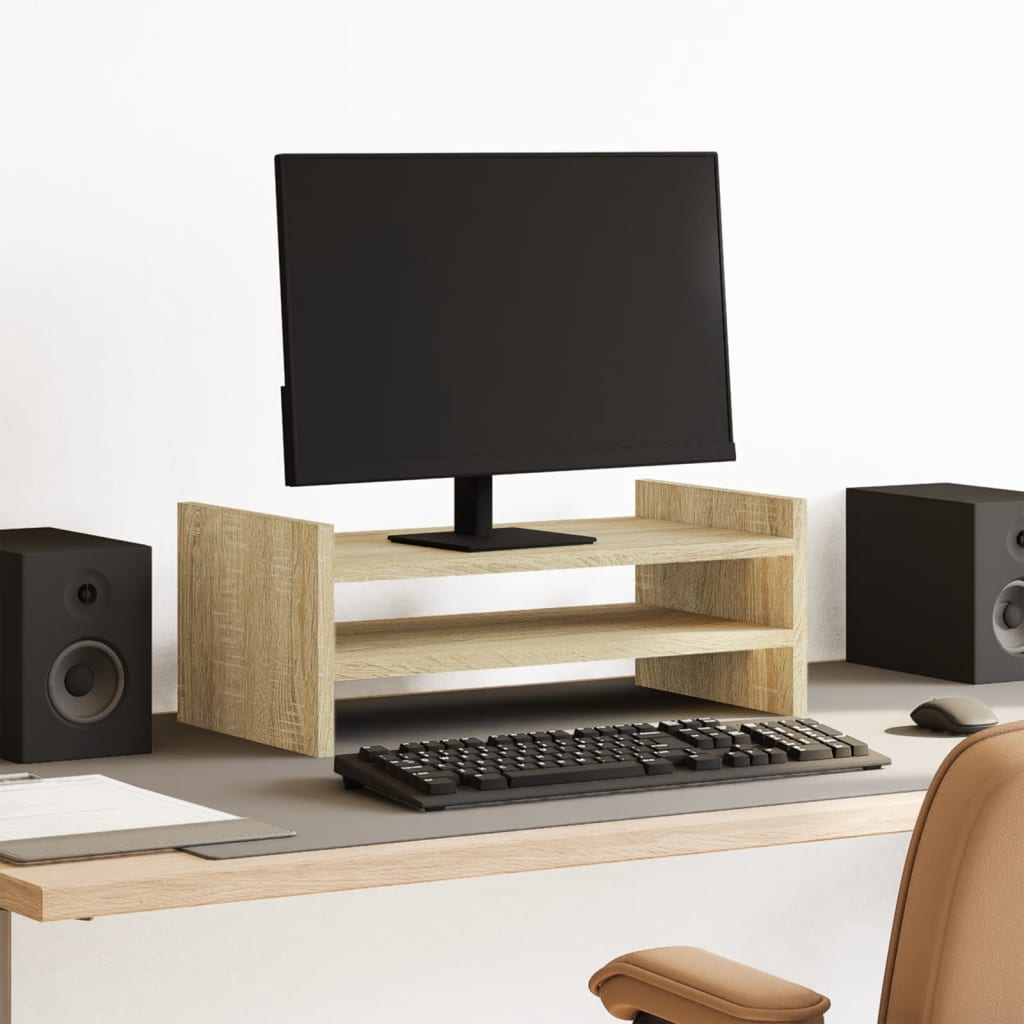 Vidaxxl support pour écran 50x27x20 cm en dérivé du bois couleur chêne sonoma