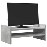 Vidaxxl support pour écran 50x27x20 cm bois d'ingénierie béton gris