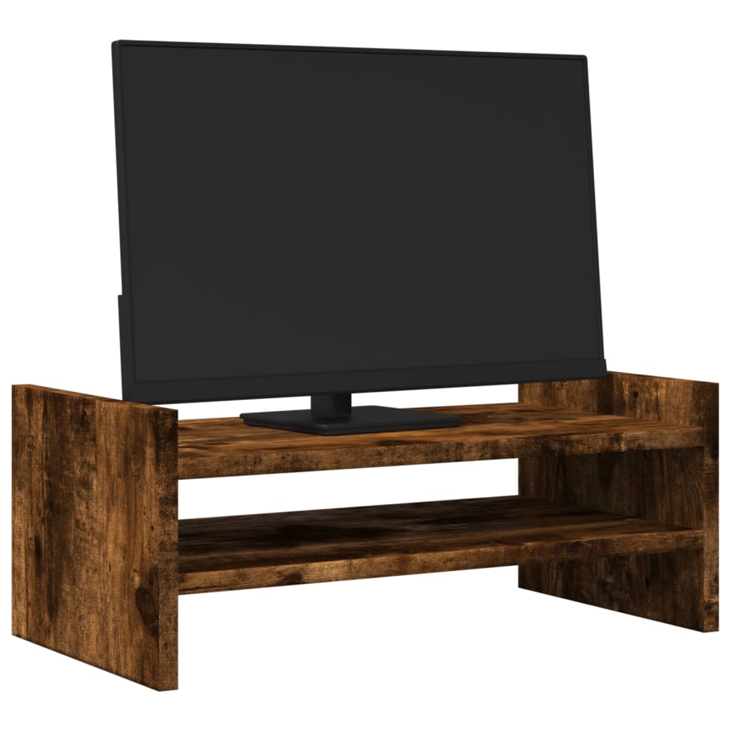 VidaXL support pour moniteur 50x27x20 cm bois traité, chêne fumé